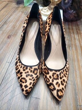 Alfani Leopard-Print Pointed Toe Pumps - tan and black